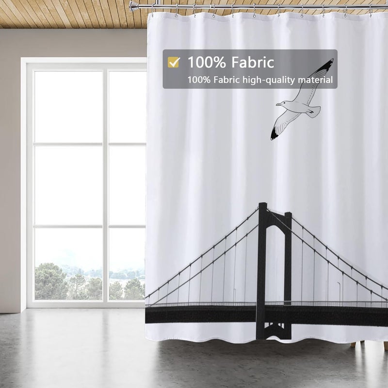 LLSCL Fabric Shower Curtain Liner with Magnets, Waterproof Hotel Quality, 72 x 72 Machine Washable - Image 5